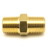 AHFMANG 5PCS Brass Hex Nipple 1/8" NPT × 1/8" NPT