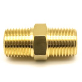 AHFMANG 5PCS Brass Hex Nipple 1/8" NPT × 1/8" NPT Male Pipe Fitting