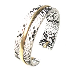 EleganceWithFlair Leatherette Snakeskin Printed Cuff Bracelet Fashion Jewelry for women