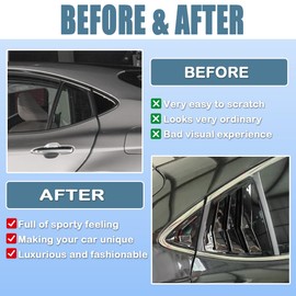 XITER 2PCS ABS Carbon Fibre Racing Style ABS Rear Side Window Louvers Air Vent Scoop Shades Cover Blinds for Toyota Camry The 9th Gen 2025+, (Carbon Fiber Black)