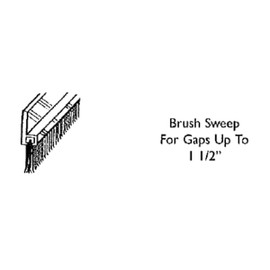 Brush Sweep Door Sweep with 1" Aluminum Holder and 1 1/2" Black Brush (7 FT Long Black)