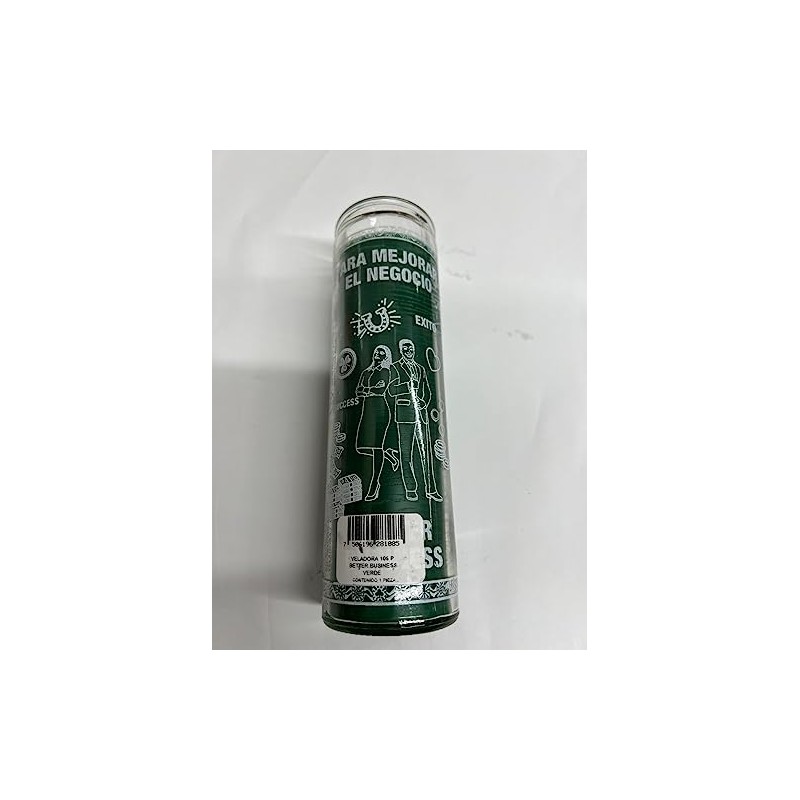 Better Business (para Mejorar El Negocio) Unscented Green Pillar Candle