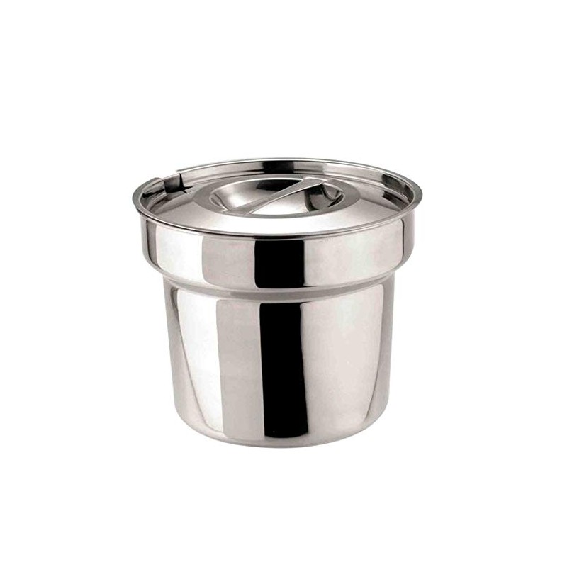 Bain Marie Round Pot & Lid Stainless Steel Soup Gravy