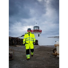 Portwest PW360 Men's PW3 Hi Vis Waterproof Extreme Rain Jacket - Reflective Breathable Premium Safety Jacket Yellow/Black, 4X-Large