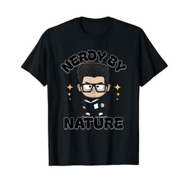Nerdy by Nature Chibi Design - Cute Book Lover T-Shirt