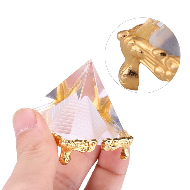 Walfront Crystal Pyramids Figurine, Egyptian Pyramids Figurine Statue Model with
