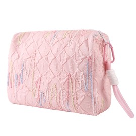 lllyan Makeup Organizer and Toiletry Bag for Women Travel Makeup Bag with relief Design, Spacious Toiletry Bag for Travel Essentials Pink