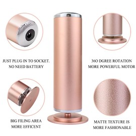 SUILU Electric Foot File,with 60pcs Replacement Sandpaper Professional Pedicure Tool for Men Women Dead Cracked Hard Skin Calluses (Golden)