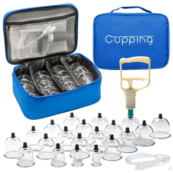 Cupping Warehouse 20-Piece Poly Cups™ Polycarbonate Cupping Therapy Set | Durable & Lightweight | PT, Physio Myofascial Cupping Kit for Massage Therapy,