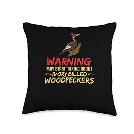 Ivory Billed Woodpecker Bird Feeder House Birdwatching Throw Pillow