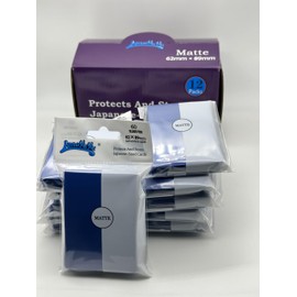 Lenayuyu 1 Box of 720 Counts -12packs Blue Color Double Matte Japanese Small Card Sleeves 62mmx89mm Card Sleeves, Toploading fits for Japanese Trading Card Perfect Size