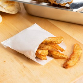 Large White French Fry Bags 100 Pack 5 1/2" x 4 1/2" Size Bags by A1 Bakery Supplies