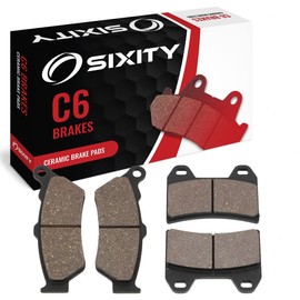 Sixity C6 Front Rear Ceramic Brake Pads compatible with Victory Vegas Jackpot 2006-2007 Complete Set