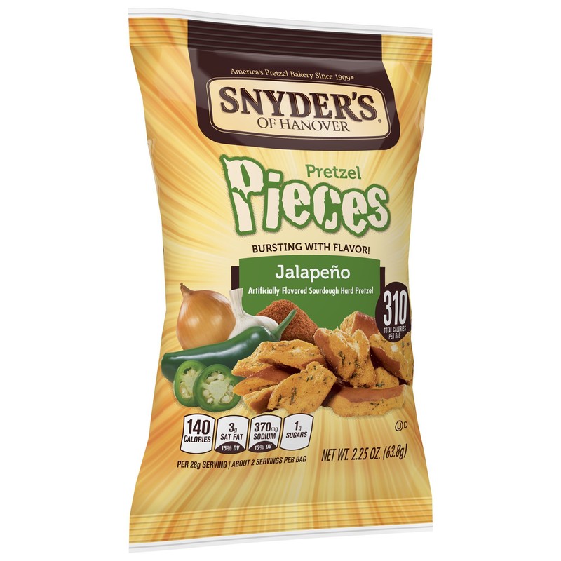 Snyder's of Hanover Pretzel Pieces, Jalapeno, 2.25 Ounce (Pack of