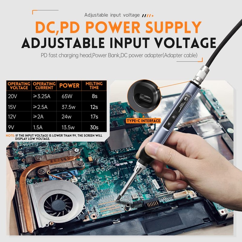 Nurdo Intelligent Electric Soldering Iron Portable Soldering Station 0.87inch OLED