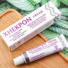 Crema Facial Xhekpon con Colágeno y Aloe Vera para Rostro, Cuello y Escote de 40 mL                                                                   