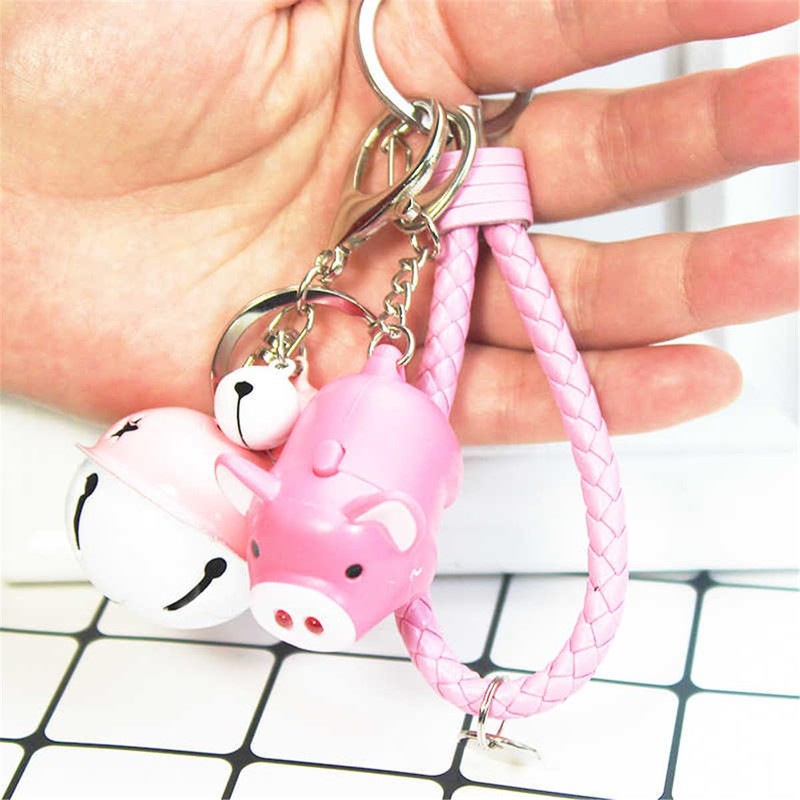 chaoqiu Cartoon Creative Cute Little Pig LED Vocalization Luminous Keychain