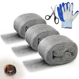 Qiang Ni Steel Wool #0000: Bronze Steel Wire Wool Pads for Mice Control - Protection for House Garage Garden Holes Walls Fill - Urban Apartment Homeowners - 3 Packs