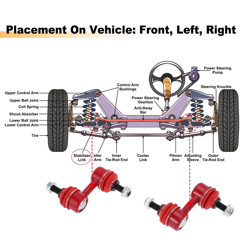 X AUTOHAUX No.K750049 2pcs Front Sway Bar Links Stabilizer Link