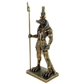 Veronese Sobek Egyptian God of the Nile 29 cm Egypt Pharaoh Bronzed