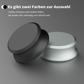 HiFi Universal LP Record Stabiliser with Protective Soft Pad, 280 g Lightweight, Aluminium Turntable Stabiliser Clip, Fits Under the Dust Cover of the Turntable (Matte Black)