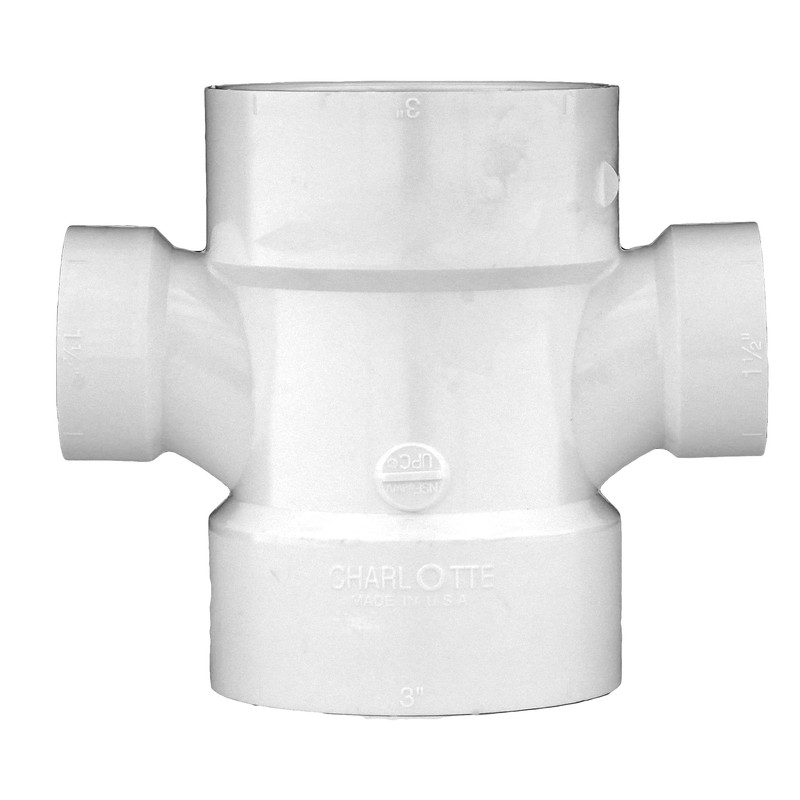 CHARLOTTE PIPE 3 x 3 x1 1/2x1 1/2 DWV DBL