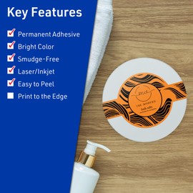 Avery Printable Cigar Labels with Sure Feed Technology, 2-3/8" x 8", Bright Orange Labels, Laser/Inkjet, 120 Total, Great for Soap Labels and Jar Labels