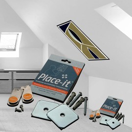 Place-it Magnetic Hanger for Sloping Walls for Pictures with Aluminium Frame - Picture Hanger for Heavy Pictures up to 4.5 kg - (Pack of 2)