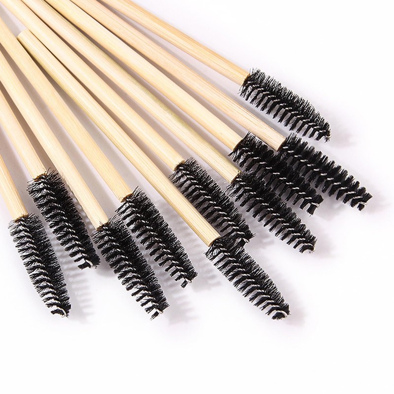 Disposable Lash Mascara Wands, 50PCS Bamboo Eyelash Mascara Brushes, Black