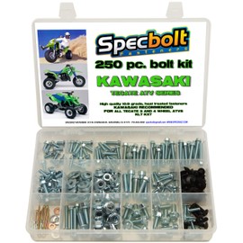 250pc Specbolt Bolt Kit Fits: Kawasaki Tecate ATV KXF250 Quad 84-88 TECATE 4 Wheel & 82-85 TECATE KLT200, KLT250, KXT250, & KLT250 3 Wheel ATVS Maintenance & Restoration OEM Spec Fasteners