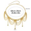 Metal Beaded Link Chain Belly Belt,Gold Multi-layered Tassel Waist Chain