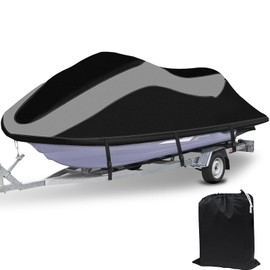 XYZCTEM Jet Ski Cover, Waterproof Upgraded Oxford Fabric Personal Watercraft Cover with Reflective Air Vent, Compatible with Seadoo, Yamaha, GTX, Kawasaki, Honda, Polaris (2 Seater 116" to 125" L)