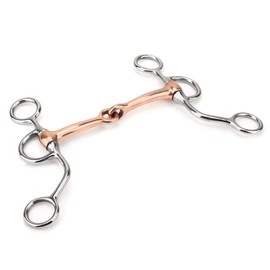Red Copper Mouth Stainless Steel All Purpose Ring Horse Snaffle Copper Roller Snaffle Bit