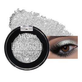 DE'LANCI Silber Weißer Glitzer Lidschatten,Silber Metallischer Schimmer Lidschatten,Hochpigmentiert, Wasserfest,Vegetarismus,Geeignet Für Den Täglichen,Tanzparty,Date-Make-up, Talc Frei #1H