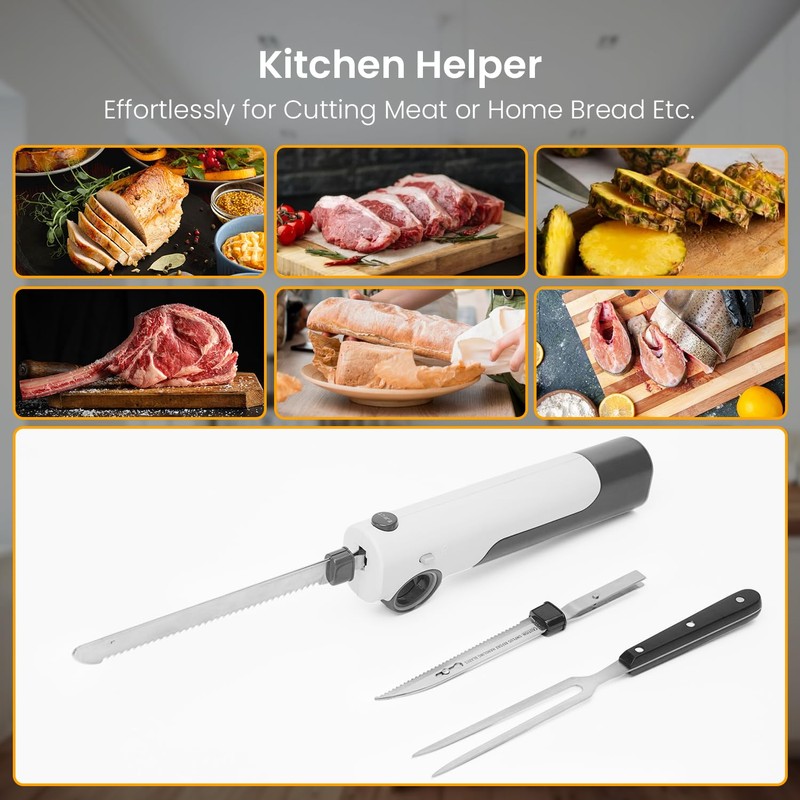 TUMIDY Cordless Electric Knife Rechargeable, Electric Carving Knife for Carving