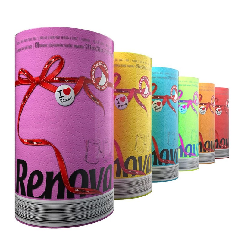 Generic Renova Red Kitchen Paper Towel Jumbo Roll 2 Ply