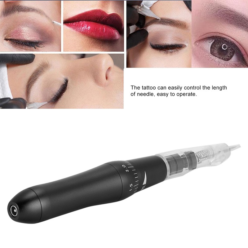 Electric Eyebrow Lip Microblading Tattoo Pen Semi Permanent Machine (Black)