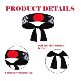 hhdatc Japan Country Flag Headbands,Black Sweat Bands Headbands Men Bandana Japan Headband for Men Soccer, Tennis, Workout, Costume