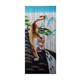 Beads of Paradise NYC Bead Bamboo Curtain Tiger for Bedroom, Living Room, Doorway or Room Divider