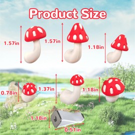 6 PCS Mushroom Car Vent Clips, Fun Mini Mushrooms Cars Air Conditioning Clip Ornaments Decorations, Cute Automotive Interior Decor for Women Men