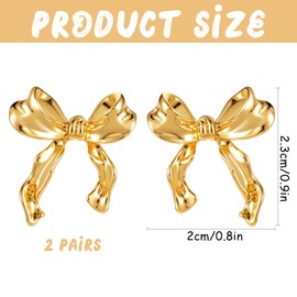 Dupes Earrings, Large Lightweight Water Drop Earrings, Hypoallergenic Chunky Golden Gold Earrings, Gold-Plated Waterdrop Thick Hoop Earrings, Fashion Jewellery for Women Girls Gifts, Bow earrings