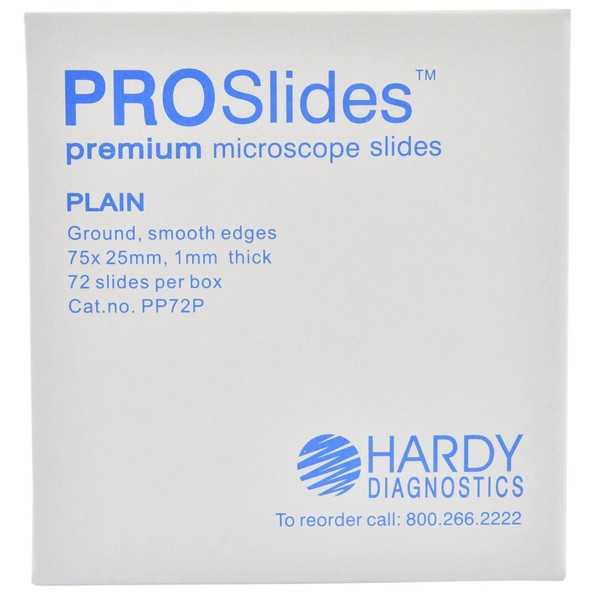ProSlide Microscope Slides, Plain, Premium, 3x1 Inches x 1mm, 72