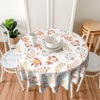 Fall Tablecloth Round 70x70 Inch, Autumn Watercolor Pumpkin Leaves Table