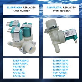 Upgraded 5220FR2075L And 5220FR2006H （Cold & Hot） Washer Water Inlet Valve Replacement for LG & Kenmore, Replace 5221ER1003A 5220FR2006L 5221ER1003C 5220FR2006Q 5221ER1003D etc.