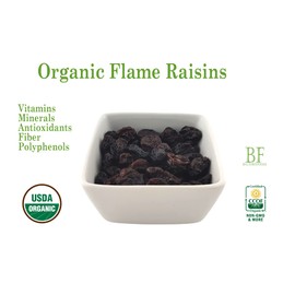 Organic Flame Raisins Seedless No added Sugar, Non GMO, Vegan, Pesticide Free Unsulfured Vegan Bulk US Grown, by Baltoro Foods (5LB)