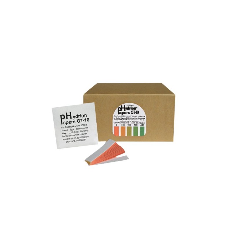 Micro Essential Lab QT-10E Hydrion Quaternary Test Paper for Quaternary