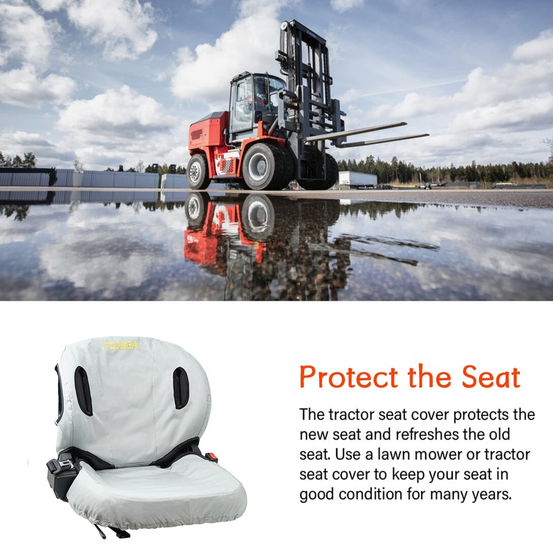 TICSEA Forklift Tractor Seat Cover, 600D Oxford Cloth Weatherproof Durable