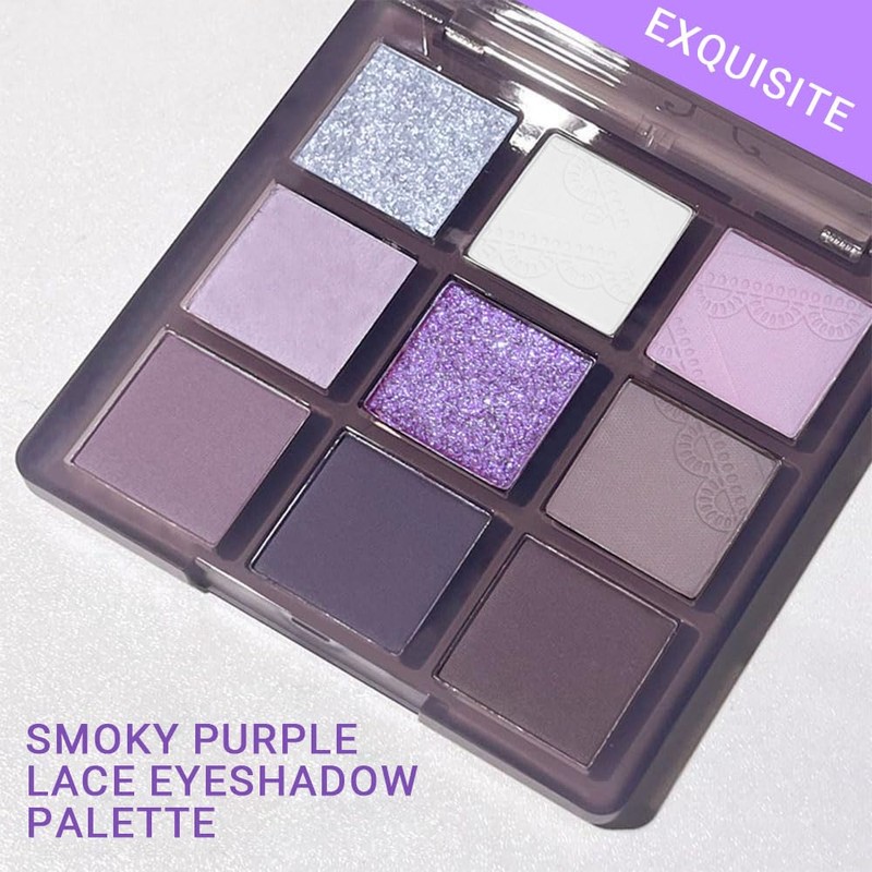 SUAKE Purple Eyeshadow Palette for Eye Makeup,High Pigmented Silver White