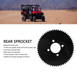 65 Teeth #35 Chain Rear Sprocket, 4 Holes 60T Carbon Steel Rear Drive Sprocket, Powersports Sprockets for DIY Go Karts, Light Motorcycles, Beach Bikes