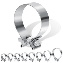 Glarks 1pcs 76MM (3in) Exhaust Clamps 304 Stainless Steel Muffler Clamps Narrow Band for Exhaust Tail Pipe, Mufflers, Catalytic Converters